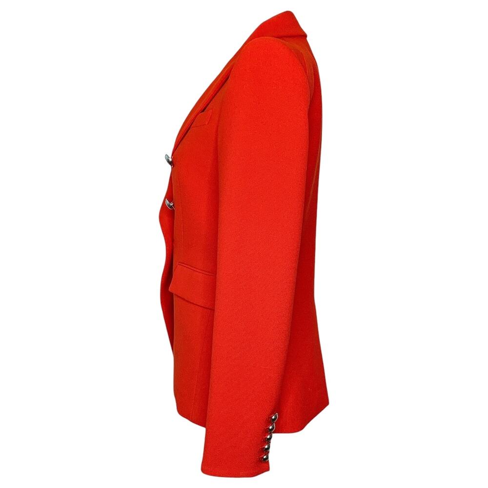 Veronica Beard Red Flame Miller Dickey Jacket Blazer Silver Double Breasted - Picture 3 of 12